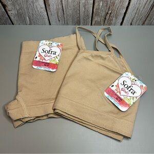 Sofra Girls Beige Sporty Undergarment Set Size Medium